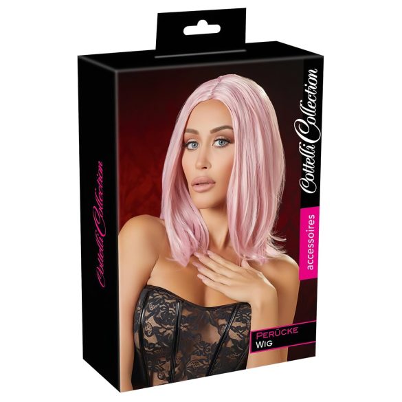 Halblange Bob-Perücke (Rosa)