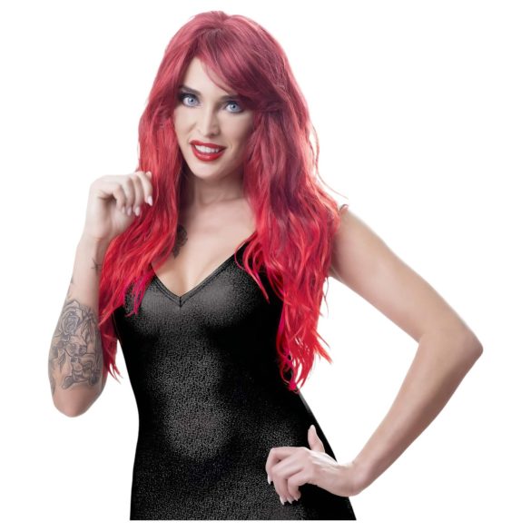 Cottelli - Lange, wellige Perücke mit Pony (rot)