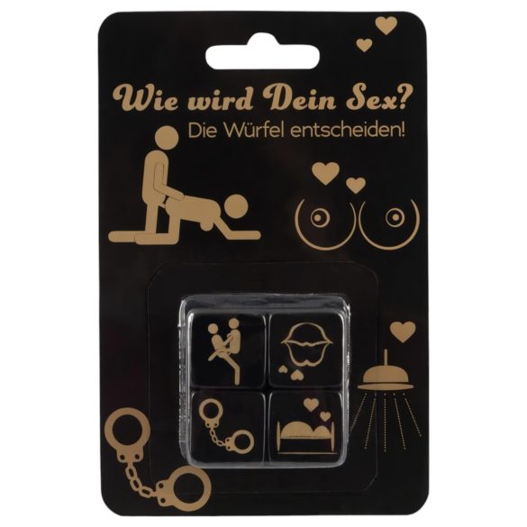 Würfel-Set für Paare - Schwarz (4 Stück)