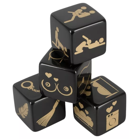 Erotische Würfel-Set - Schwarz (4 Stk.)