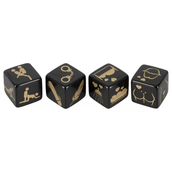 Erotische Würfel-Set - Schwarz (4 Stk.)