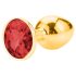 Sunfo - Metall Analplug mit rotem Stein (Gold)