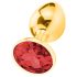 Sunfo - Metall Analplug mit rotem Stein (Gold)