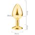 Sunfo - Metall Analplug mit rotem Stein (Gold)