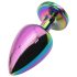Sunfo - Metall Analplug mit weißem Stein (Regenbogen)