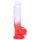 Sunfo - Saugnapf Dildo mit Hoden - 21cm (transparent-rot)