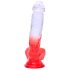 Sunfo - Saugnapf Dildo mit Hoden - 21cm (transparent-rot)