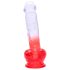 Sunfo - Saugnapf Dildo mit Hoden - 21cm (transparent-rot)