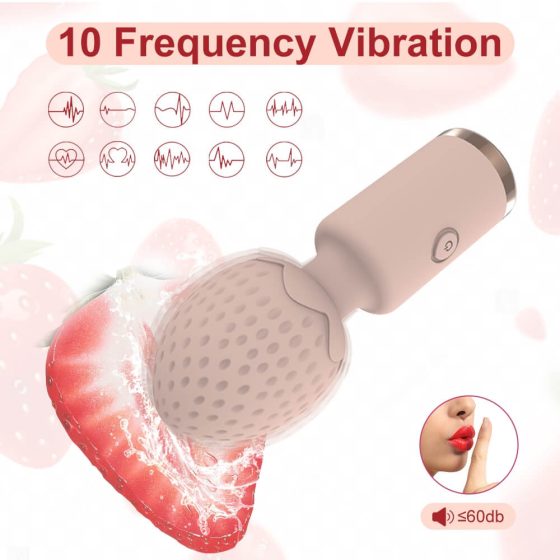 Sunfo Erdbeere - wasserfester Mini-Massager-Vibrator (rosa)