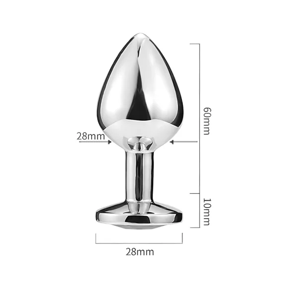 Sunfo - Metall Analplug mit pinkem Stein (Silber)