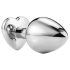 Sunfo - Metall Analplug mit herzförmigem Stein (silber-weiß)