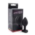 Sunfo - Silikon Analplug mit Herzstein (schwarz-weiß)
