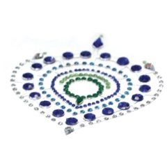 Funkelnde Diamanten Intimschmuck Set - 3-teilig (grün-blau)