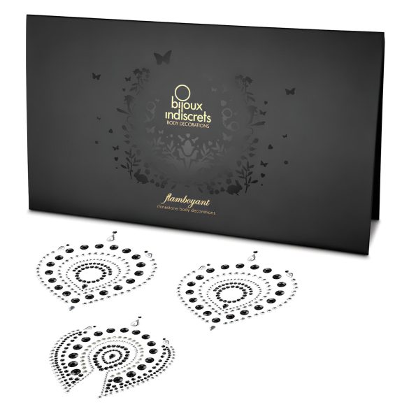 Funkelnde Diamanten Intimschmuck-Set - 3-teilig (schwarz)