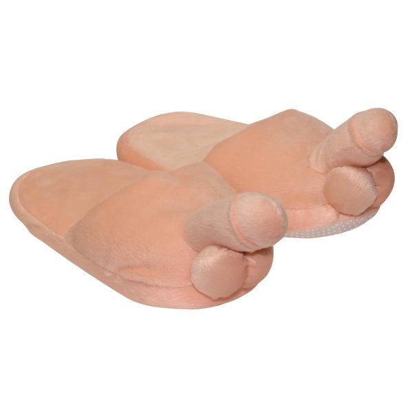 Naturfarbene Penis-Plüschhausschuhe