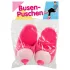 Rosa Plüsch-Pantoffeln - Brustform