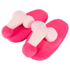 Plüschhausschuhe Rosa - Penisform