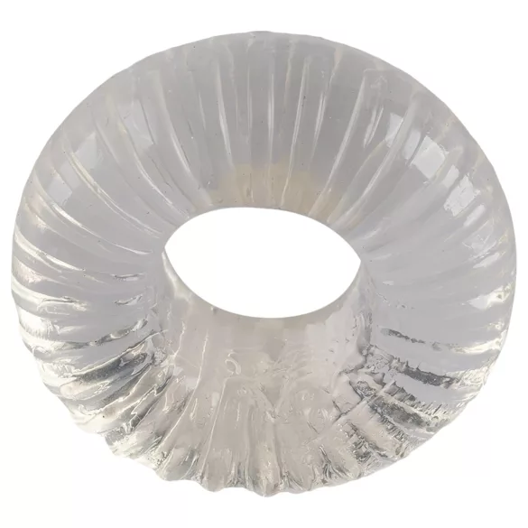 Pulselock Cocktura - gerippter TPE-Penisring (transparent) - 19 mm