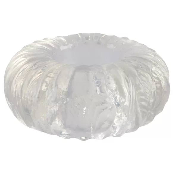 Pulselock Cocktura - gerippter TPE-Penisring (transparent) - 19 mm