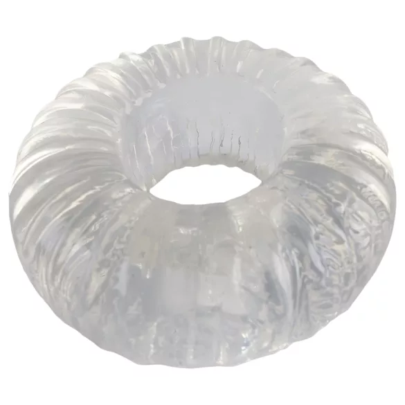 Pulselock Cocktura - gerippter TPE-Penisring (transparent) - 19 mm