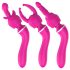 Einsamer 2in1 – Massage & G-Punkt Vibrator mit 3 Aufsätzen (Pink)