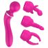 Einsamer 2in1 – Massage & G-Punkt Vibrator mit 3 Aufsätzen (Pink)