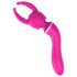 Einsamer 2in1 – Massage & G-Punkt Vibrator mit 3 Aufsätzen (Pink)