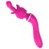 Einsamer 2in1 – Massage & G-Punkt Vibrator mit 3 Aufsätzen (Pink)
