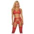 Mapalé - Dessous-Set mit Strumpfhalter (Rot) - M/L