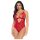 Mapalé - Spitzen-Body mit Strumpfhalter (Rot)