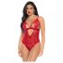 Mapalé - Spitzen-Body mit Strumpfhalter (Rot)