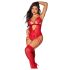Mapalé - Spitzen-Body mit Strumpfhalter (Rot)