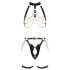 ZADO - 2-teiliges Leder-Harness-Set (schwarz-gold)