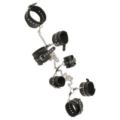 ZADO - Komplettes Fesseln-Set aus echtem Leder (schwarz)