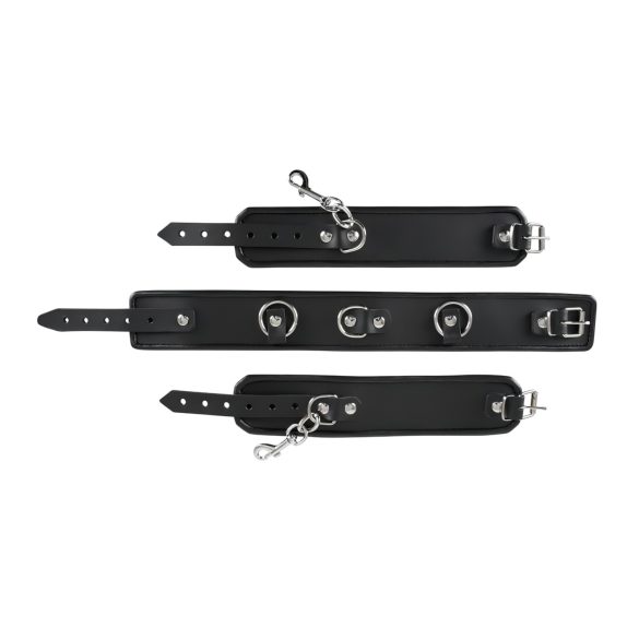 ZADO - Lederhalsband mit Fesseln (Schwarz)