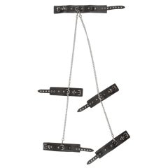 ZADO - Leder Hals-Armband-Knöchel Fessel Set (schwarz)
