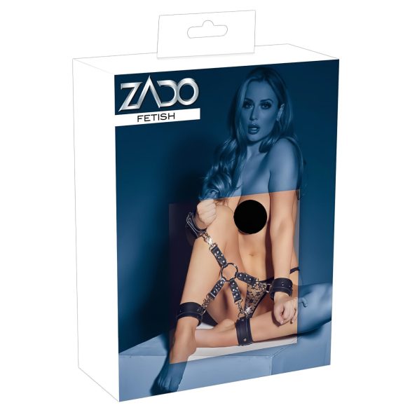 ZADO - Kreuzband-Hand- und Fußfesseln-Set (schwarz)