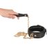 ZADO - Lederhalsband und Leine (Schwarz-Gold)