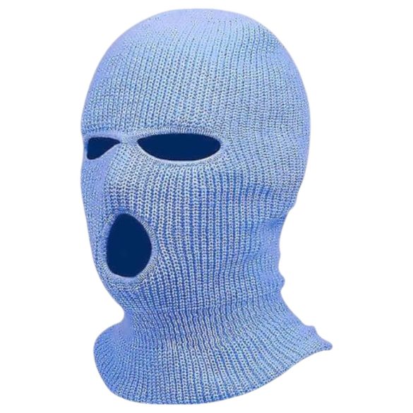 Sturmhaube - Strickmaske mit 3 Öffnungen (blau)