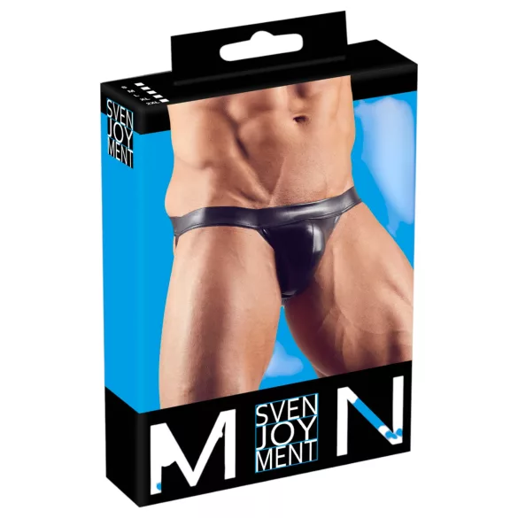 Glänzender Minimal-Slip für Herren (schwarz) - M