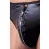 Svenjoyment - glänzender Herren-String mit Strass-Reißverschluss (schwarz) - L
