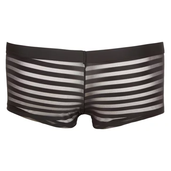 Svenjoyment - Transparente, gestreifte Boxershorts (schwarz)