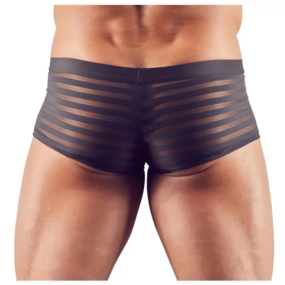 Svenjoyment - Transparente, gestreifte Boxershorts (schwarz)