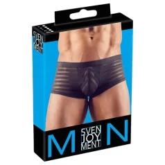   Svenjoyment - Transparente, gestreifte Boxershorts (schwarz) - M