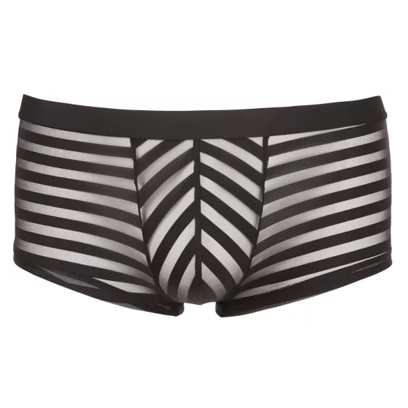 Svenjoyment - Transparente, gestreifte Boxershorts (schwarz) - L