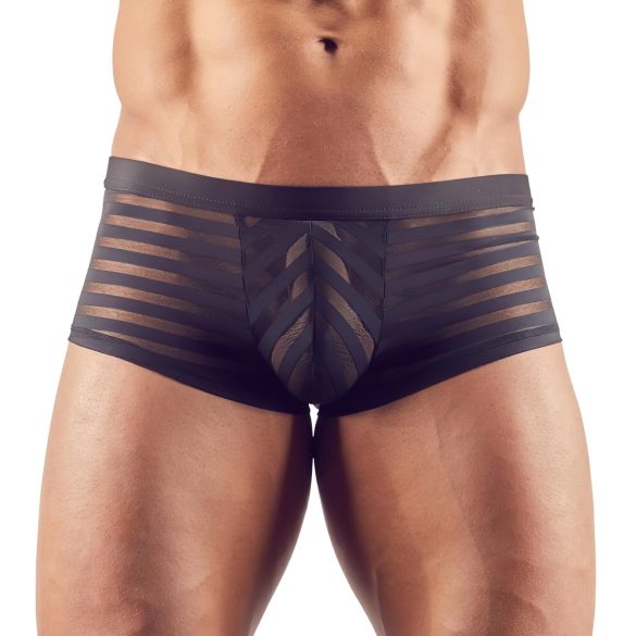 Transparente, gestreifte Boxershorts (schwarz) - XL