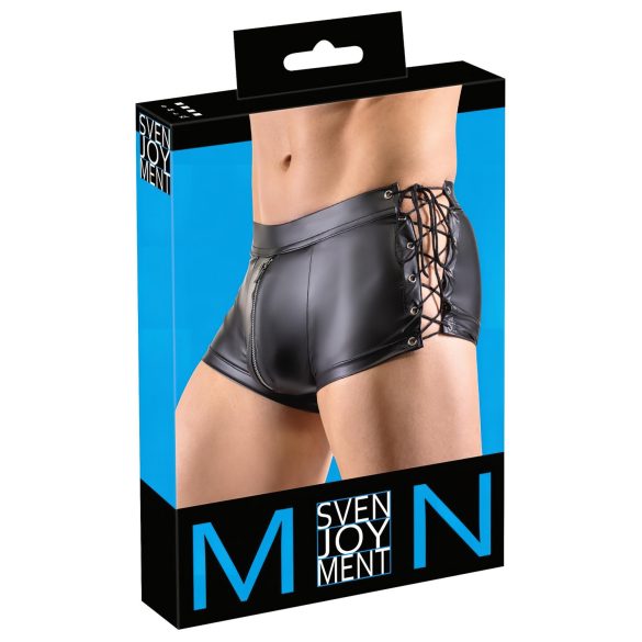 Svenjoyment - Matt-Boxershorts mit seitlicher Schnürung (Schwarz)