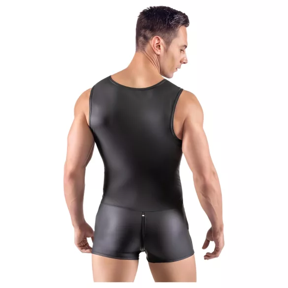 Svenjoyment - Ärmelloser, kurzer Herren-Overall (schwarz)