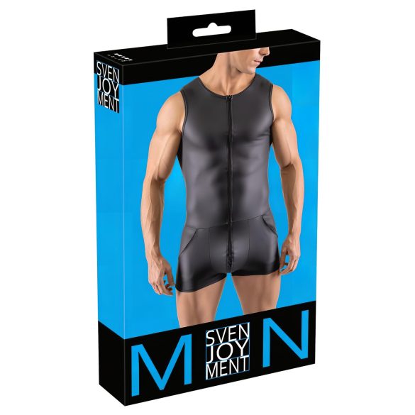 Svenjoyment - ärmelloser, kurzer Herren-Overall (schwarz) - M