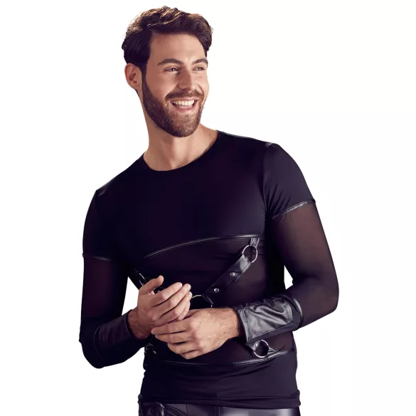 NEK - Langarmshirt mit Kreuzträger für Herren (schwarz) - M
